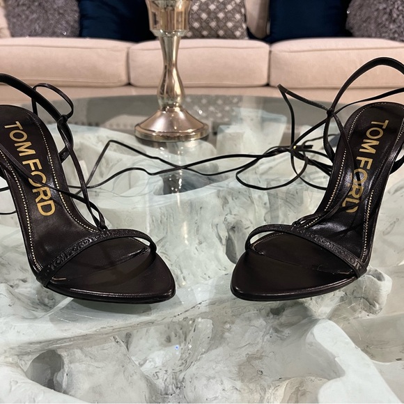 Authentic NIB TOM FORD LEATHER TASSEL ANKLE WRAP SANDAL...RETAIL $1390 - Picture 4 of 13